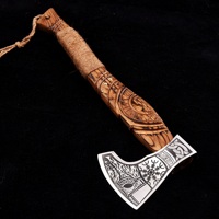 Hache en bois à manche en bois et en acier Damas, prix bas, hache en acier à haute teneur en carbone, hache de chasse et de camping