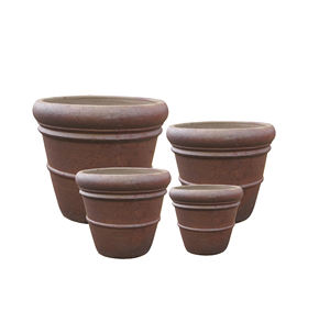 Meilleures ventes, pots à fleurs en pierre d'argile vintage de haute qualité, décoratifs, géants, ensembles de pots noirs pour la maison, le jardin, la pépinière - Product Image 2