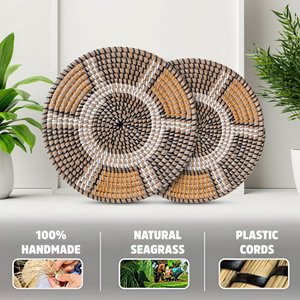 Panier mural en jonc de mer, pas cher, personnalisation acceptée, plaque murale africaine, panier en raphia de paille - Product Image 2
