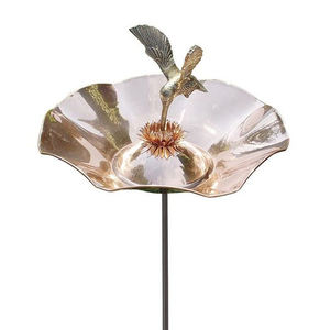 Good Quality Modern Green Metal Birdbath for Garden Ornaments Home Garden <b>Decoration</b> <b>Birds</b> Bath Feeding Stand Outdoor Balcony - Product Image 1