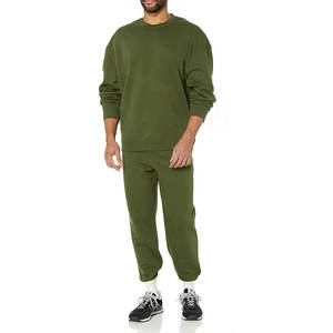 Conjuntos de chándal de algodón 100% de peso pesado de Color sólido sin costuras para hombres de alta calidad al por mayor ropa de calle de Tallas grandes - Product Image 2