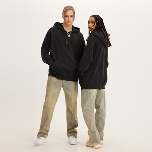 Fabricant de sweat à capuche personnalisé 440g 100% coton col zippé Vintage Washed Hoodies Sweats à capuche pour hommes - Product Image 2