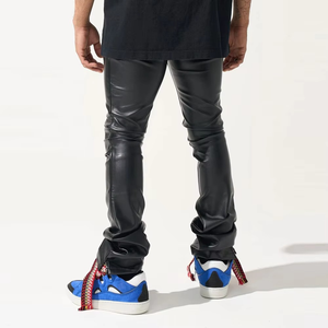 Pantalones de Cuero Vacuno Anilina de Alta Calidad para Hombre, Planos, Ecológicos, Rectos, Elegantes, Casuales, de Cintura Media, Talla Grande, para Invierno - Product Image 3