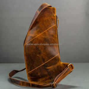 Genuine Leather Vintage Handmade Crossbody chest bag Casual Shoulder <b>Purse</b> Customized Sling <b>Backpack</b> Fanny Pack - Product Image 4