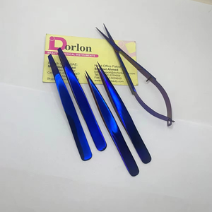 Pince à sourcils professionnelle Blue Plasma Pince à épiler à pointe pointue en acier inoxydable Ciseaux à ressort à sourcils de haute qualité - Product Image 1