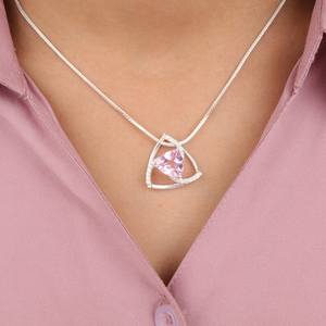 Pendentif en forme de larme en Morganite, design Illuminati, fait à la main, en alliage de cuivre, bijoux en pierres précieuses, qualité supérieure, certifié IGI - Product Image 5