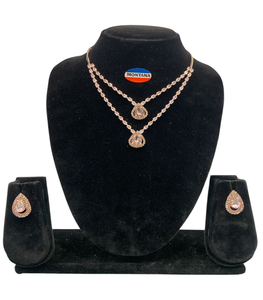 เซ็ตต่างหูสร้อยคอวินเทจสุดหรู AD781เครื่องประดับแฟชั่นคลาสสิกมีสไตล์สำหรับปาร์ตี้วันครบรอบงานอีเว้นท์ตามประเพณีของขวัญ - Product Image 1