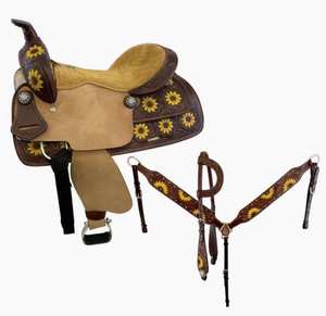 2023 Sflower Eco-Friendly Genuine Cow Hide Western Saddle Durable Cómodo para ambos Rider Horse para English Racing Indian - Product Image 1