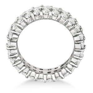 Anillo de Eternidad de Dos Hileras de Diamantes de Oro Blanco de 14K, Anillo de Bodas con Diamantes Cultivados en Laboratorio de 4.50ct para Regalo - Product Image 2