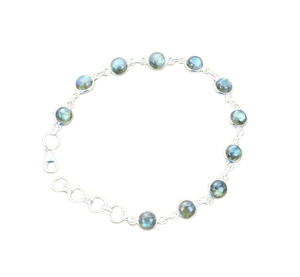 Pulsera clásica, joyería para mujer, joyería de estilo bohemio de Plata de Ley 925, piedras preciosas de labradorita, pulsera hecha a mano, regalo - Product Image 1