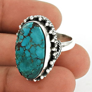 Bijoux en argent sterling 925 faits à la main en vrac en gros bague fine bohème en gros turquoise pierre précieuse fabricant indien fournisseur - Product Image 3