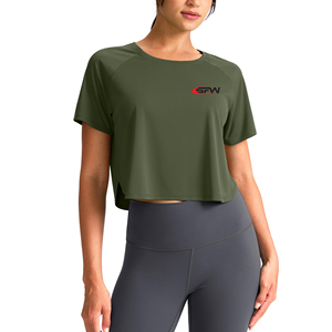 Crop tops pour femmes en gros – T-shirts de sport amples et respirants pour le yoga et la course à pied - Product Image 1