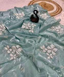 Nouveau saree georgette de créateur avec séquence subtile idéal pour les célébrations traditionnelles saree, sari, shari - Product Image 5