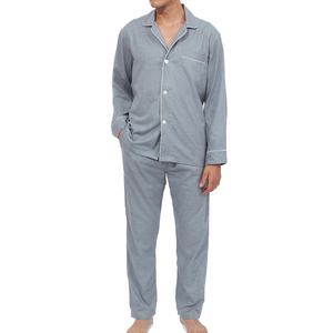 Conjunto de pijamas con cuello vuelto, pijama de alta calidad para hombre, conjunto de cárdigan de manga larga de otoño, 100% algodón, elegante, 2025 personalizado para hombre - Product Image 6