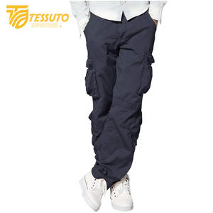 Pantalones cargo de algodón 100% de alta calidad para hombre, pantalones largos para exteriores, estilo deportivo informal táctico, liso, teñido, de lana media, bajo MOQ - Product Image 2
