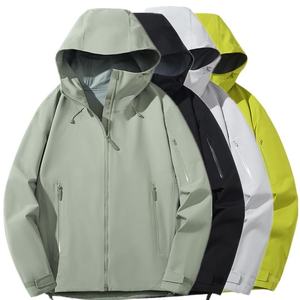 Veste bomber matelassée à capuche imperméable coupe-vent pour femmes grandes tailles, décontractée, à une seule couche, printemps automne, fermeture éclair, teinte unie - Product Image 1