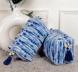 Handmade Cotton Quilted for Toiletry <b>Bag</b> <b>Zipper</b> Closure Eco-Friendly Block Print Cosmetic Travel Case for Waterproof Makeup - Product Image 3