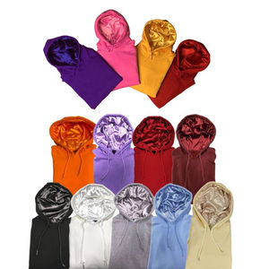Oem en soie de haute qualité, sweat à capuche en satin unisexe surdimensionné personnalisé, sweat à capuche uni doublé en satin pour hommes sweat à capuche mélangé en satin de soie pour femmes - Product Image 1
