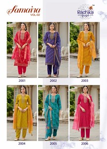 Collection de Kurti Pant Dupatta pour femmes, en polyester imprimé à l'or, séchage rapide, extensible, réversible, prix de gros, décontracté - Product Image 2
