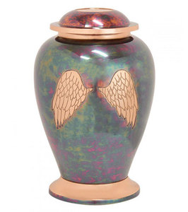 Decorative Cremation Urn With <b>Copper</b> Angel Wings Memorial Container Jar Pot Full Size for Human Ashes Decorative Wholesale Urns - Product Image 1