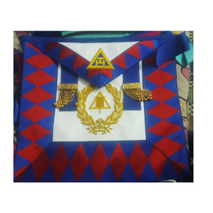 Royal Arch Grand Chapter Tablier en peau d'agneau Tablier maçonnique Regalia de qualité Fournisseur Tablier maçonnique bleu passé maître pour la franc-maçonnerie - Product Image 1