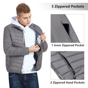 แจ็กเก็ตผู้ชายกันหนาวหุ้มฉนวนกันความร้อนน้ำหนักเบาเสื้อโค้ทขนเป็ดออกแบบมาสำหรับเล่นสกีหิมะปีนเขาเดินทาง - Product Image 4