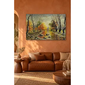 Fida Autumn Forest Stream mit Canvas-Druck „Falling First Snow“ - Product Image 3
