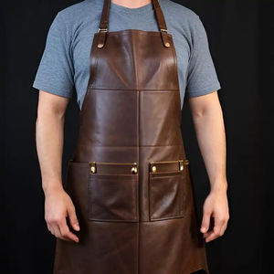 Delantal de cuero de primera calidad para cocinar, delantales de cuero resistente para cocinar, delantal ajustable de cuero de vaca hecho a mano - Product Image 1