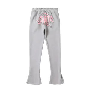 Pantalon de survêtement décontracté pour homme, coupe évasée, style graffiti, peinture éclaboussée, patchwork, toile, polaire, 100% coton - Product Image 6