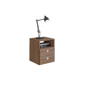 Mesa de Noche Moderna AR-CR410 MT con 2 Cajones, Mueble para Dormitorio, Fácil de Armar, Color Montana, Brasil - Product Image 1