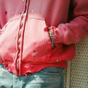 Custom <b>Top</b> Quality Solid Colors Men Cropped Zipper Hoodie Heavyweight Acid Wash Sun Faded <b>Distressed</b> Pullover Sweatshirt Winter - Product Image 3