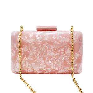 Bolso de Mano de Resina con Aspecto de Mármol de Alta Calidad, Bolso de Mujer Sencillo y Elegante con Cadena Dorada, Bolso Multiusos, MOQ Bajo, Nueva Llegada - Product Image 3