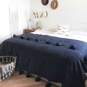 Manta Marroquí Hecha a Mano, Auténtica, Artesanal, Diseño Tribal, Suave, Tejida, Decoración para el Hogar, Regalo - Product Image 1