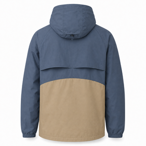 Custom Men's Quarter Zip Windbreaker Jacket Waterproof Eco-Friendly Streetwear Hooded OEM ODM Private Label Manufacturer - Product Image 2