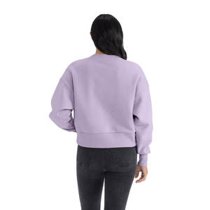 Sudadera pesada de color sólido para mujer, jersey de cuello redondo de lavanda, estampado de letras de ajuste relajado, sudadera suelta - Product Image 4