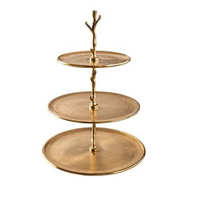 Soporte para pasteles de aluminio de lujo con acabado antiguo, perfecto para una elegante presentación de postres en eventos y celebraciones gastronómicas refinadas - Product Image 5