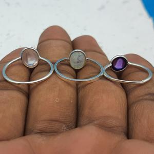 Dainty <b>Rose</b> <b>Quartz</b> Bezel <b>Ring</b> 925 Sterling Silver Elegant Simple Jewelry Gift for Wedding Anniversary-Brilliant Cut Diamond - Product Image 3