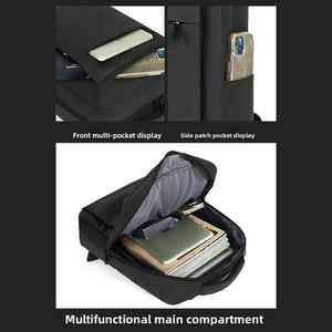 กระเป๋าเป้สะพายหลังใส่โน้ตบุ๊คสำหรับผู้ชาย สไตล์ลำลองเรียบง่าย สีพื้น  โลโก้สั่งทำได้ เหมาะสำหรับใช้ในชีวิตประจำวัน ทำงานออฟฟิศ  ขายในราคาถูก - Product Image 6