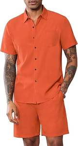 Conjuntos Deportivos para Hombre, Pantalones Cortos, Camisas Polo con Botones, Conjuntos Deportivos Casuales para Caminar, Cómodos - Product Image 4