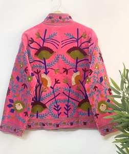 Handmade Velvet Embroidery Suzani Jacket Floral print <b>Beach</b> Wear Jacket Indian Wholesaeller Of Jacket Winter Jackets - Product Image 2