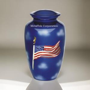 American flag cremation urn patriotic themed funeral urns aluminum metal military veteran memorial ashes adult cremation urns - Product Image 6