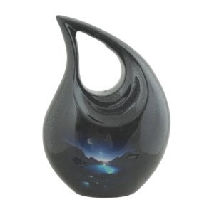 Urnas de cremación para adultos de aluminio plateado y azul, gran venta de urnas de cremación para cenizas humanas con forma de lágrima - Product Image 4