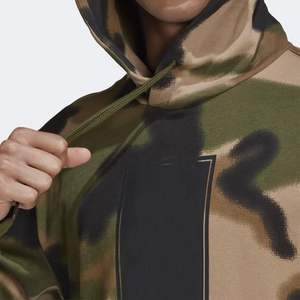 Jersey de mezcla de algodón básico para hombre, Sudadera con capucha, bolsillo de canguro transpirable, ropa informal para invierno, Color sólido, teñido liso - Product Image 3