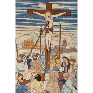 Tapis de prière en laine noués à la main Aalam Pae-6462 ivoire - Product Image 3