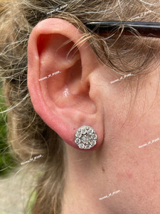 ต่างหูเงินแท้ 925 ทรงกลมประดับเพชรโมอิสซาไนต์ระยิบระยับ ดีไซน์หรูหราสำหรับทุกเพศ - Product Image 3