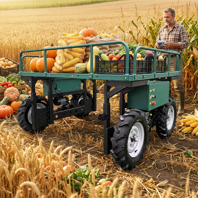Remote Control Electric Transfer Cargo Transport Equipment 4WD Robot Platform RC Stone Transport Cart