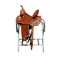 Selle de course de baril de luxe pour chevaux de style western, en cuir véritable, fabriquée à la main, durable, robuste, équipement d'équitation de qualité supérieure, qualité export.