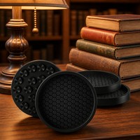 Patins de protection ronds en silicone alvéolé antidérapants pour pieds de chaise et de table, pour sols en bois