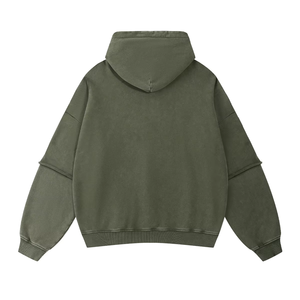 Sudadera con Capucha Personalizada, Desgastada y Envejecida, de Manga Holgada, con Puños Extra Grandes, Sudadera Corta para Hombre - Product Image 5