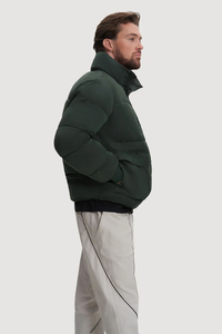 เสื้อแจ็คเก็ตกันลมสำหรับผู้ชายมาใหม่พร้อมปลอกแขนเสื้อและกระเป๋าแบบปะด้านหน้า2ข้างทนทานแจ็คเก็ตบับเบิ้ลสำหรับผู้ชาย - Product Image 4